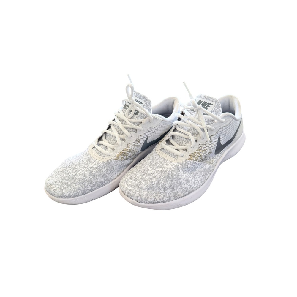 Nike Flex Contact Mens Running Shoes White Grey Size 11